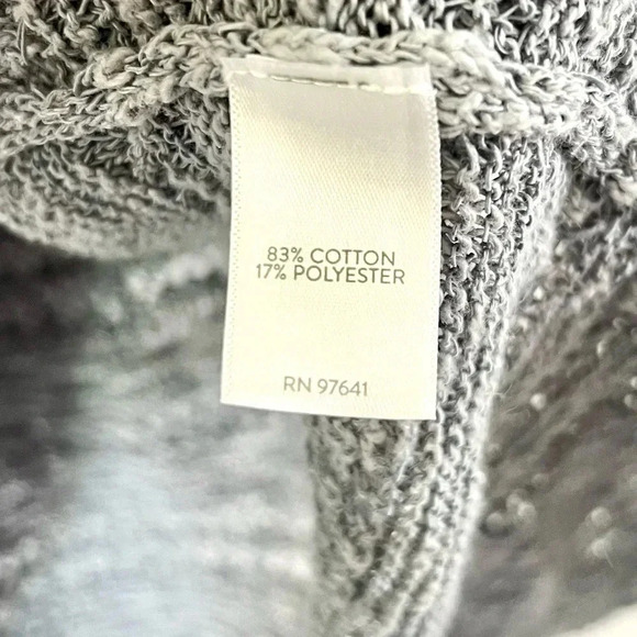 J.Jill  Blue Crochet Knit Short Sleeve Crewneck High Low Tunic Top XL Petite - Picture 9 of 9